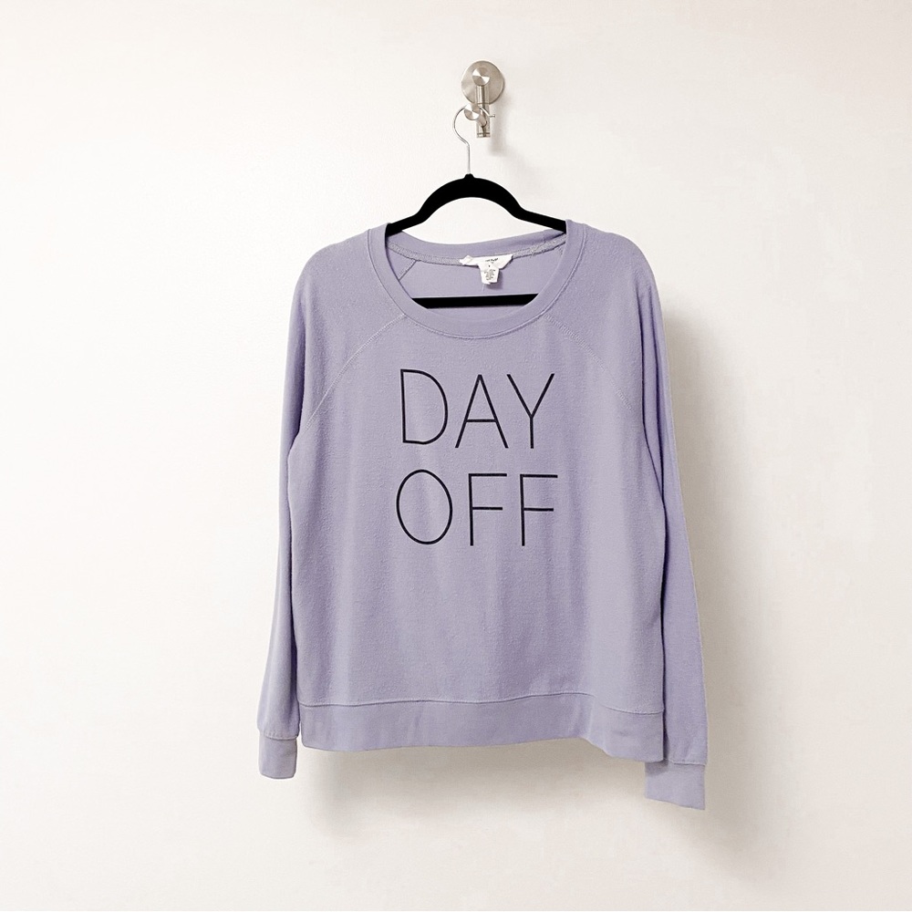 Workshop Cozy Ultra Soft Day Off Fall Casual Sweatshirt Lavender Purple